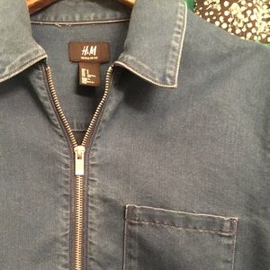 H&M Man Denim Zipper Trucker Jacket